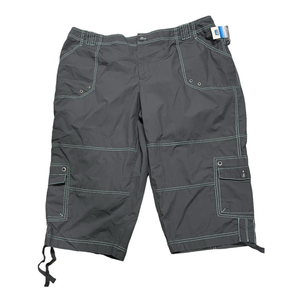 St. John’s Bay Active wear Capris Gray/Teal Lightweight Utility Pants Size 3X